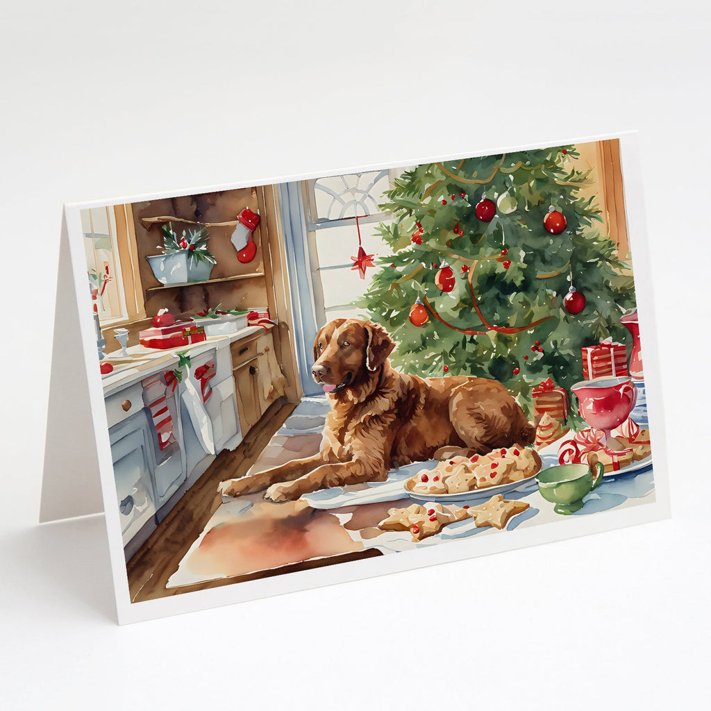 Chesapeake Bay Retriever Christmas Cookies Greeting Cards Pack of 8 Blank Cards with Envelopes Whimsical A7 Size 5x7