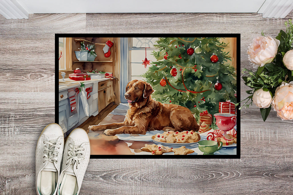 Chesapeake Bay Retriever Christmas Cookies Doormat Indoor Outdoor 18H X 27W Front Door Mat Rugs for Entryway, Non Slip Washable