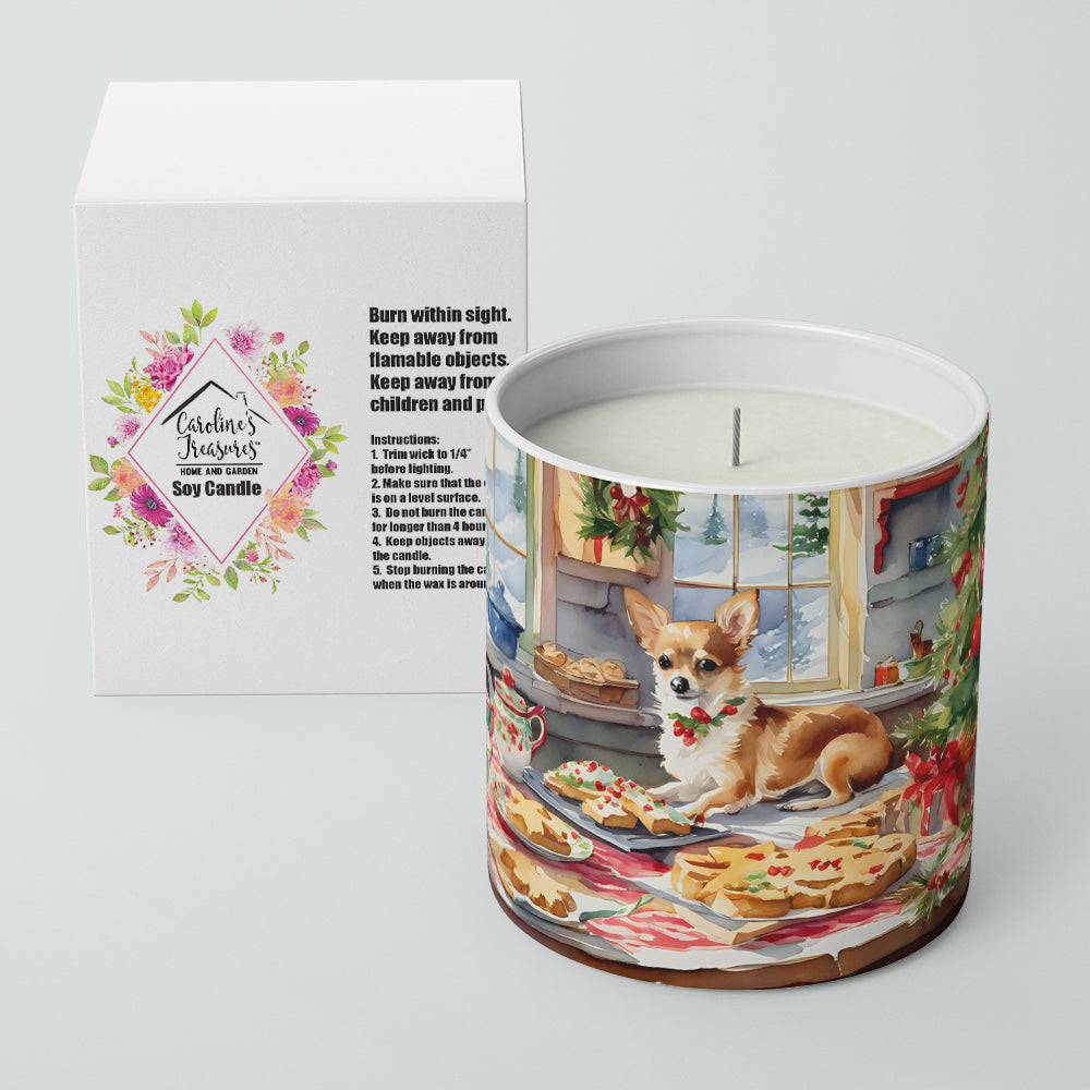 Chihuahua Christmas Cookies Decorative Soy Candle Nature Soy Wax Essential Oil Home Decor Ideal for Bedroom Kitchen Bath Office Gift, 10 oz