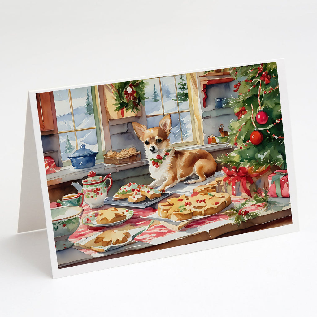 Chihuahua Christmas Cookies Greeting Cards Pack of 8 Blank Cards with Envelopes Whimsical A7 Size 5x7