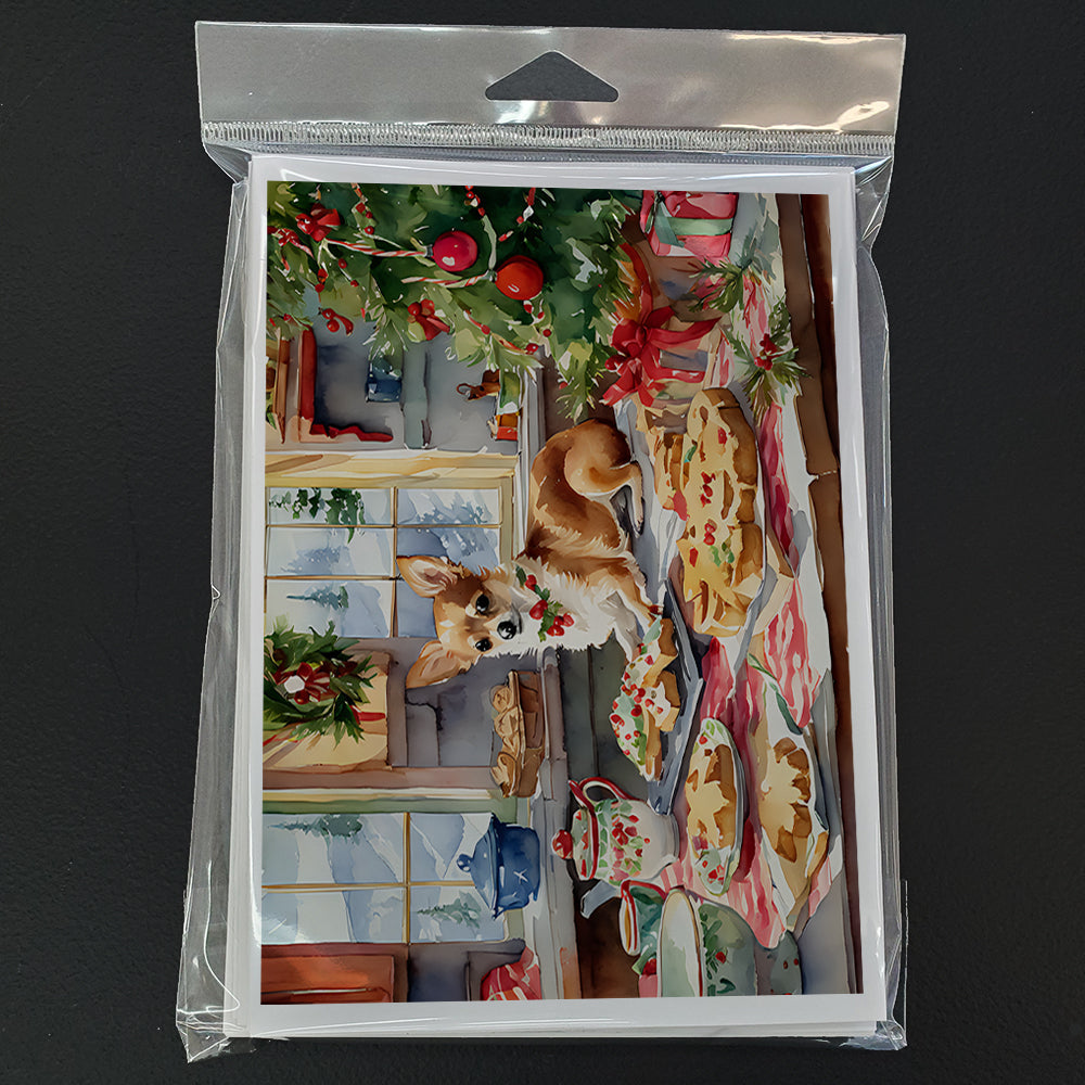 Chihuahua Christmas Cookies Greeting Cards Pack of 8 Blank Cards with Envelopes Whimsical A7 Size 5x7