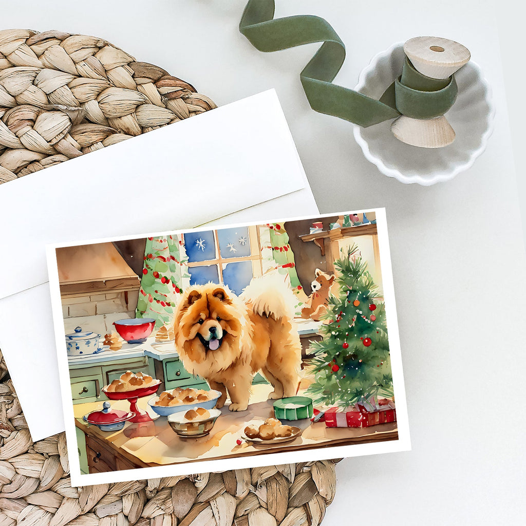 Chow Chow Christmas Cookies Greeting Cards Pack of 8 Blank Cards with Envelopes Whimsical A7 Size 5x7
