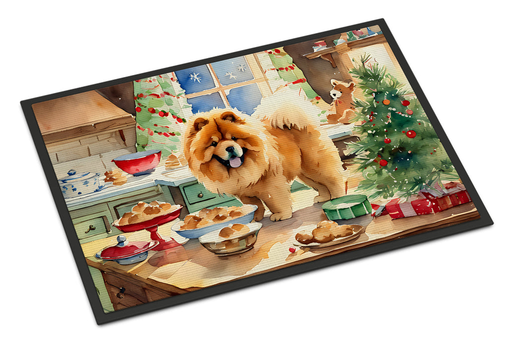 Chow Chow Christmas Cookies Doormat Indoor Outdoor 24H X 36W Front Door Mat Rugs for Entryway, Non Slip Washable Low Pile,