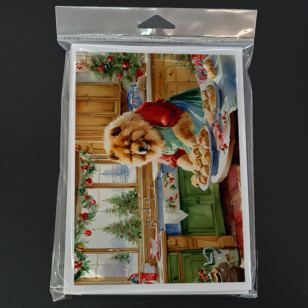 Chow Chow Christmas Cookies Greeting Cards Pack of 8 Blank Cards with Envelopes Whimsical A7 Size 5x7