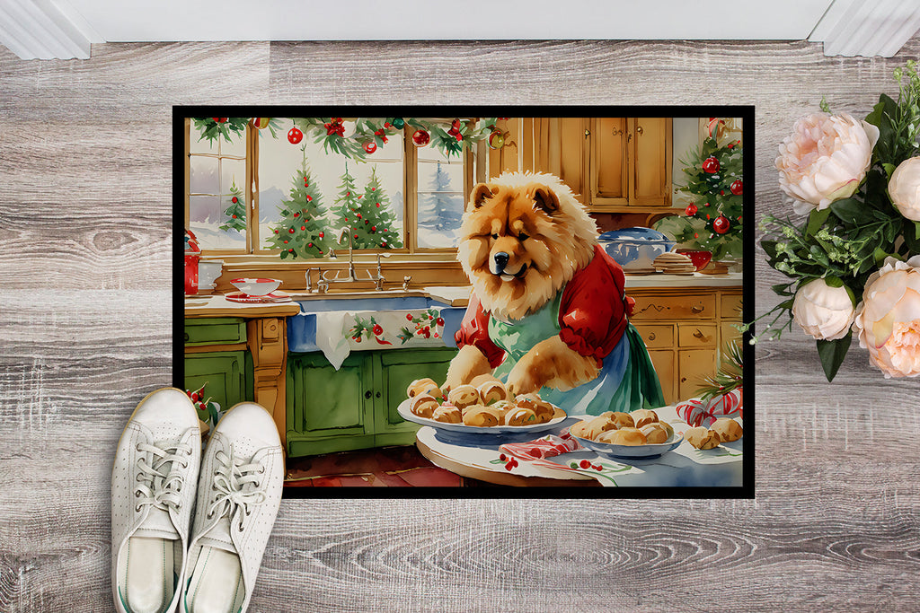 Chow Chow Christmas Cookies Doormat Indoor Outdoor 24H X 36W Front Door Mat Rugs for Entryway, Non Slip Washable Low Pile,