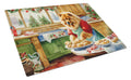 Chow Chow Christmas Cookies Cutting Board Tempered Glass Kitchen Cutting Surface, Heat Resistant Chopping, Non-Slip Feet, Food Prep & Serving