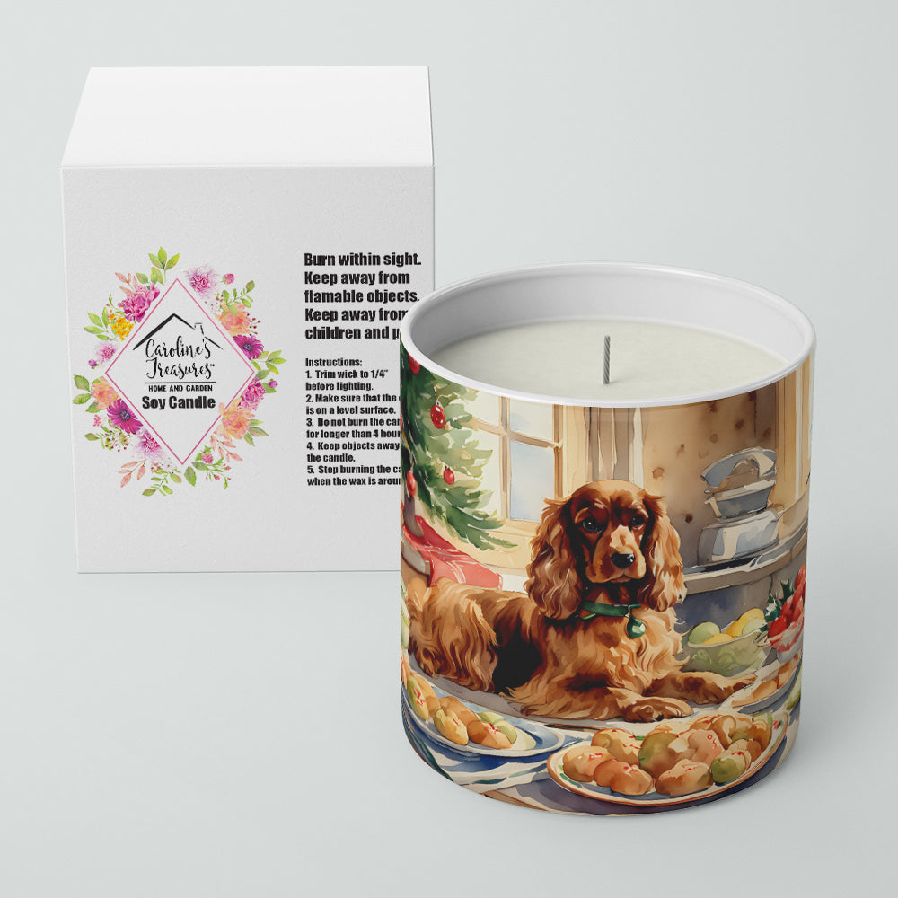 Cocker Spaniel Christmas Cookies Decorative Soy Candle Nature Soy Wax Essential Oil Home Decor Ideal for Bedroom Kitchen Bath Office Gift, 10 oz