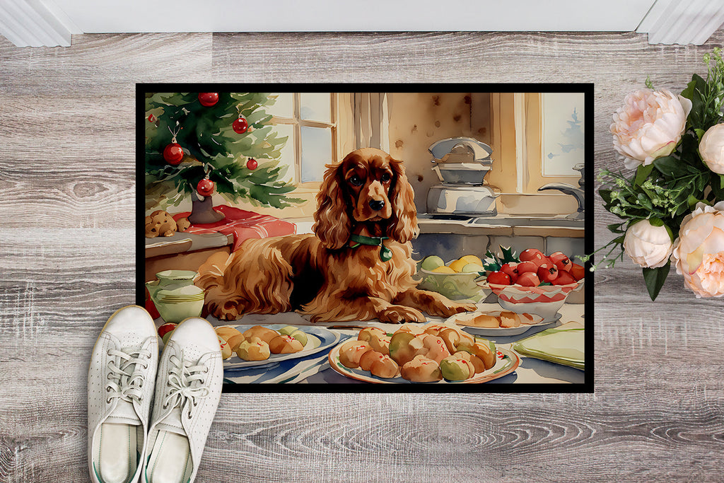 Cocker Spaniel Christmas Cookies Doormat Indoor Outdoor 18H X 27W Front Door Mat Rugs for Entryway, Non Slip Washable