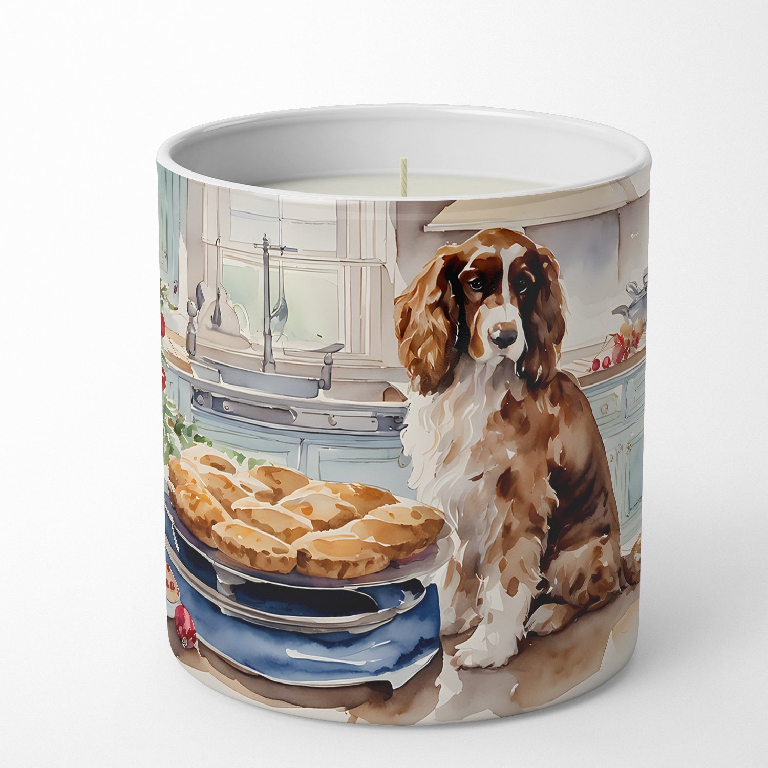 Cocker Spaniel Christmas Cookies Decorative Soy Candle Nature Soy Wax Essential Oil Home Decor Ideal for Bedroom Kitchen Bath Office Gift, 10 oz