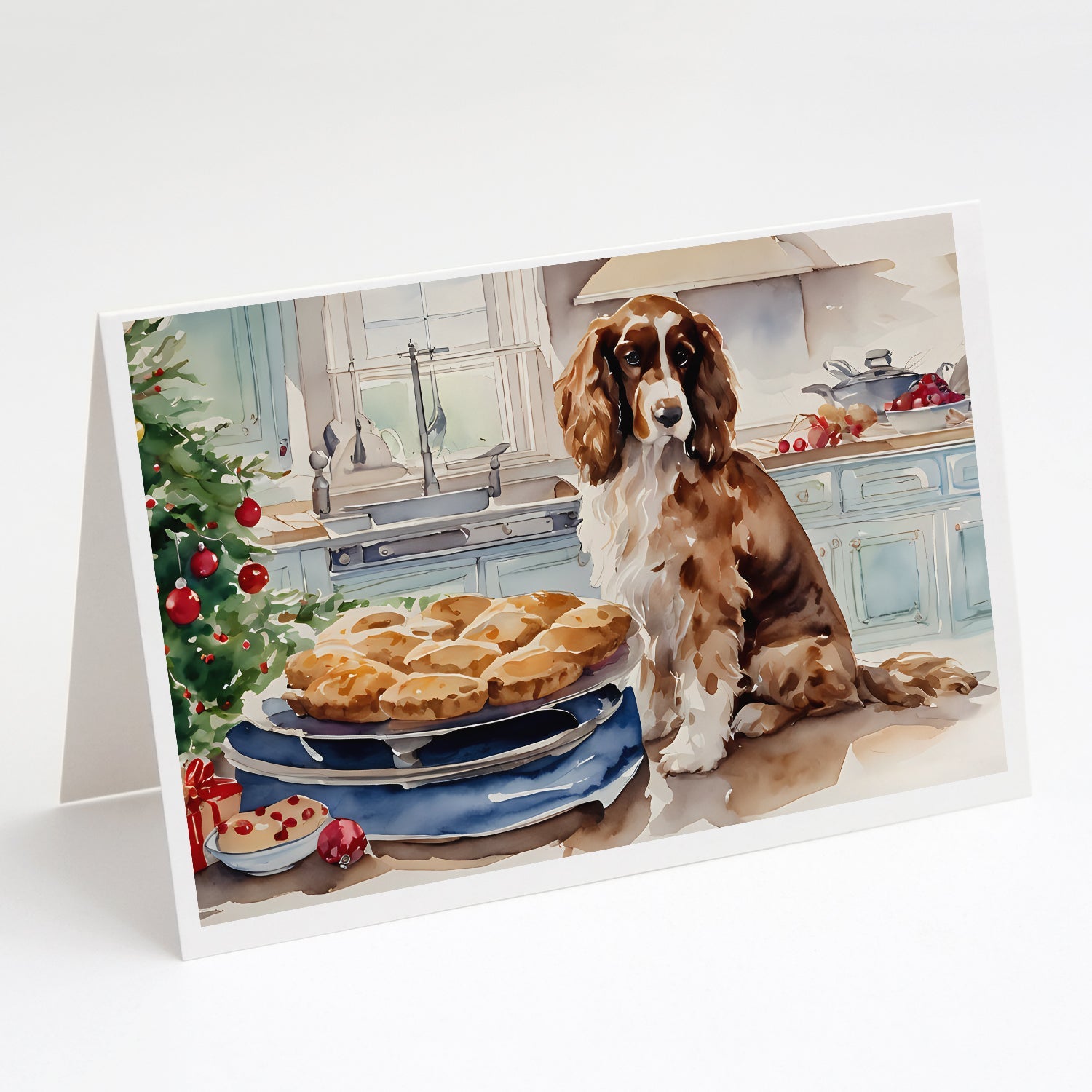 Cocker Spaniel Christmas Cookies Greeting Cards Pack of 8 Blank Cards with Envelopes Whimsical A7 Size 5x7