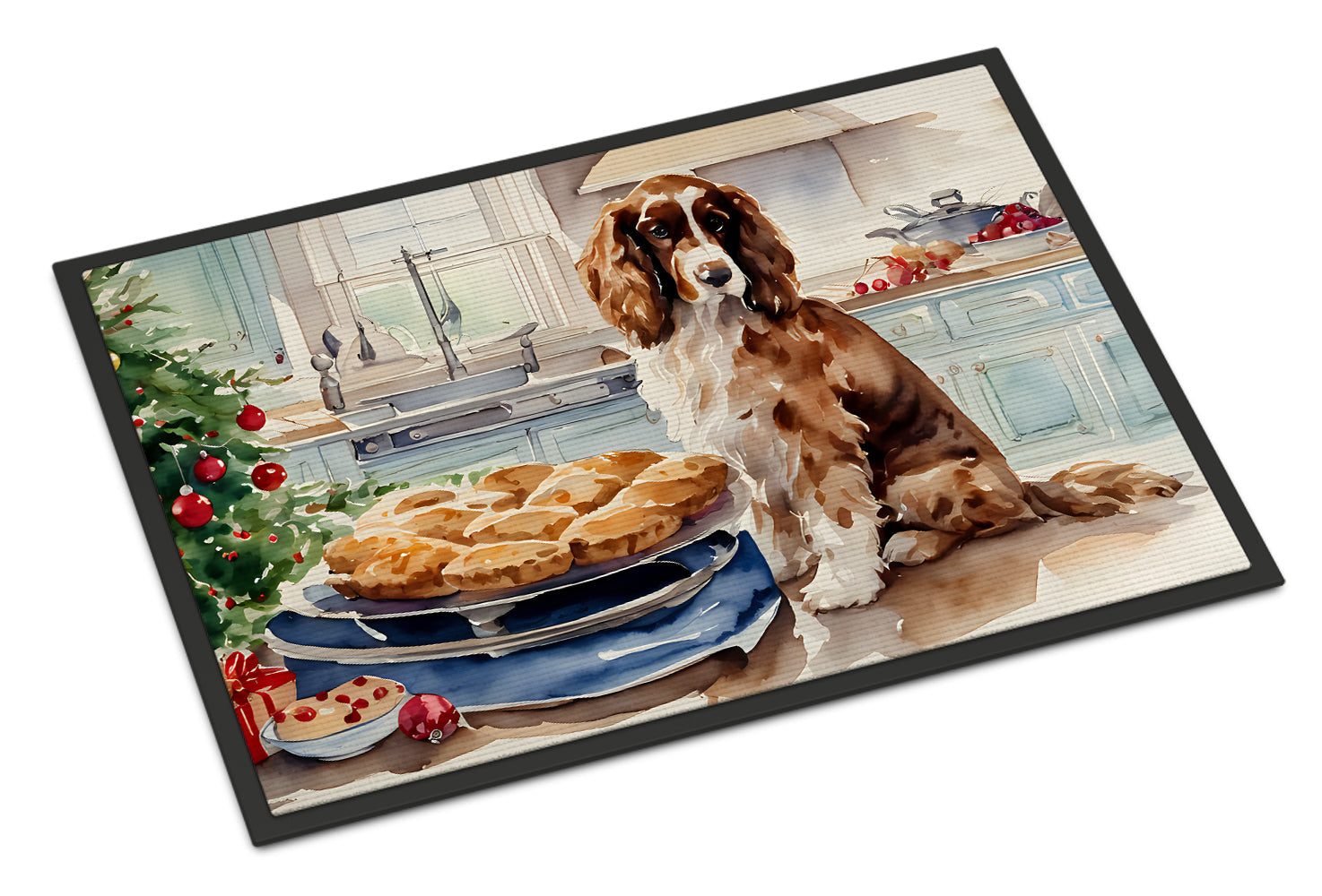 Cocker Spaniel Christmas Cookies Doormat Indoor Outdoor 24H X 36W Front Door Mat Rugs for Entryway, Non Slip Washable Low Pile,