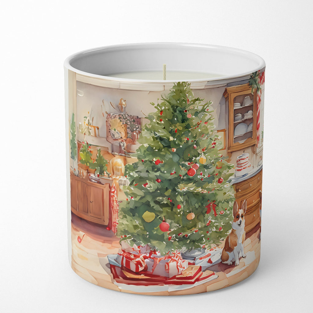 Corgi Christmas Cookies Decorative Soy Candle Nature Soy Wax Essential Oil Home Decor Ideal for Bedroom Kitchen Bath Office Gift, 10 oz