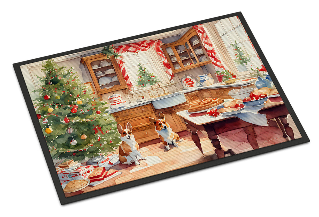 Corgi Christmas Cookies Doormat Indoor Outdoor 18H X 27W Front Door Mat Rugs for Entryway, Non Slip Washable