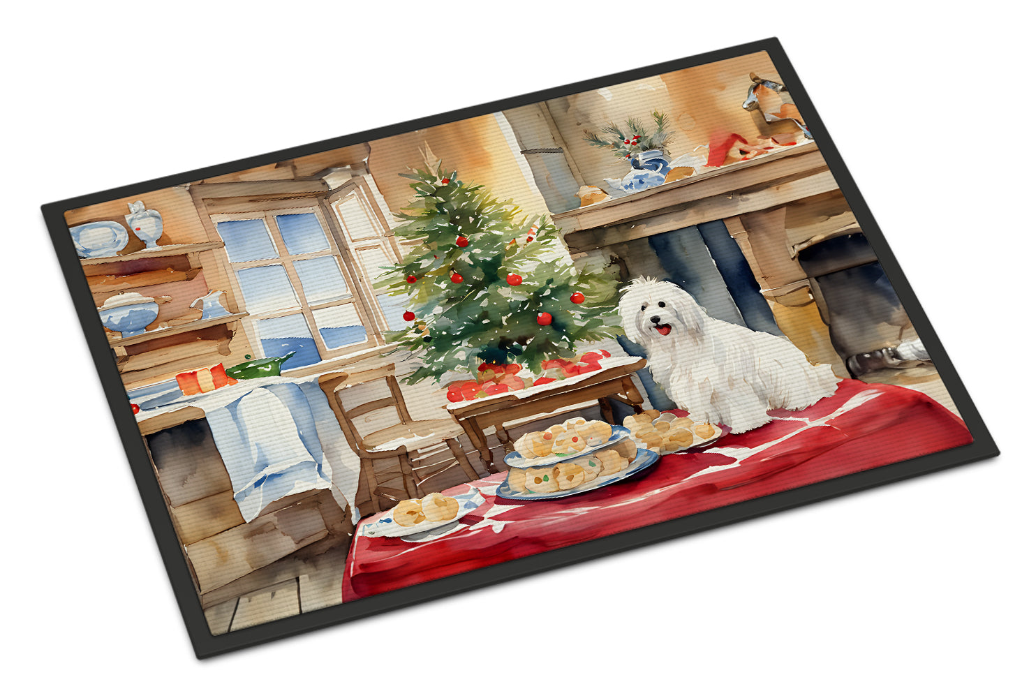Coton De Tulear Christmas Cookies Doormat Indoor Outdoor 24H X 36W Front Door Mat Rugs for Entryway, Non Slip Washable Low Pile,