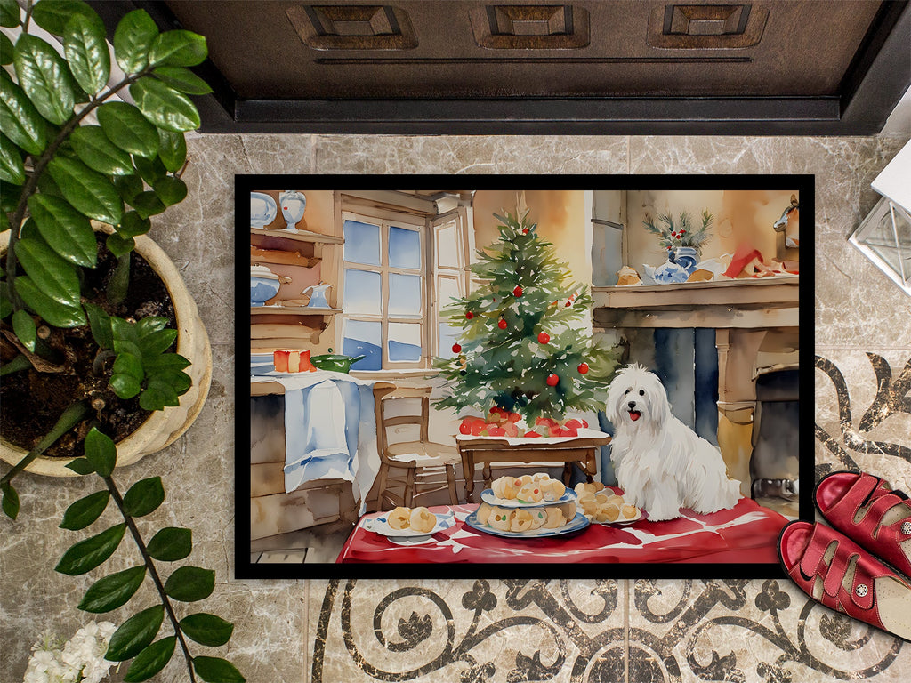 Coton De Tulear Christmas Cookies Doormat Indoor Outdoor 24H X 36W Front Door Mat Rugs for Entryway, Non Slip Washable Low Pile,