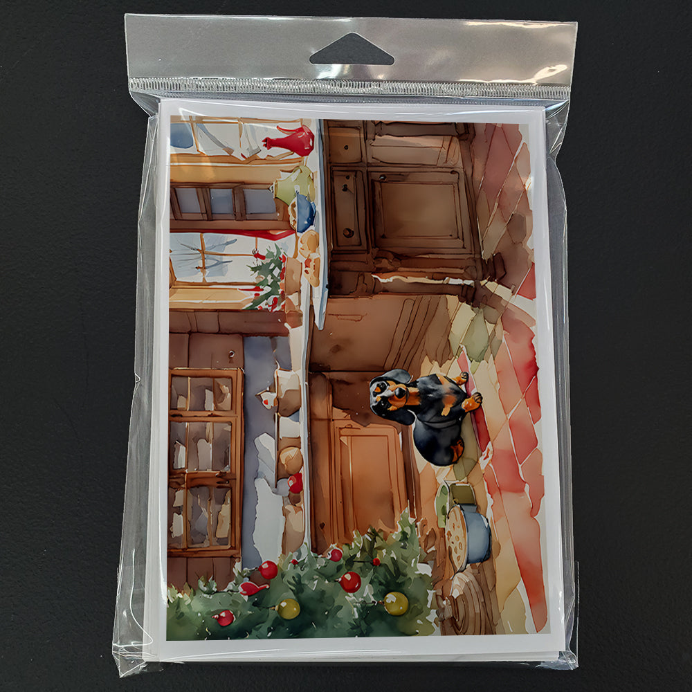 Dachshund Christmas Cookies Greeting Cards Pack of 8 Blank Cards with Envelopes Whimsical A7 Size 5x7