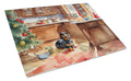 Dachshund Christmas Cookies Cutting Board Tempered Glass Kitchen Cutting Surface, Heat Resistant Chopping, Non-Slip Feet, Food Prep & Serving