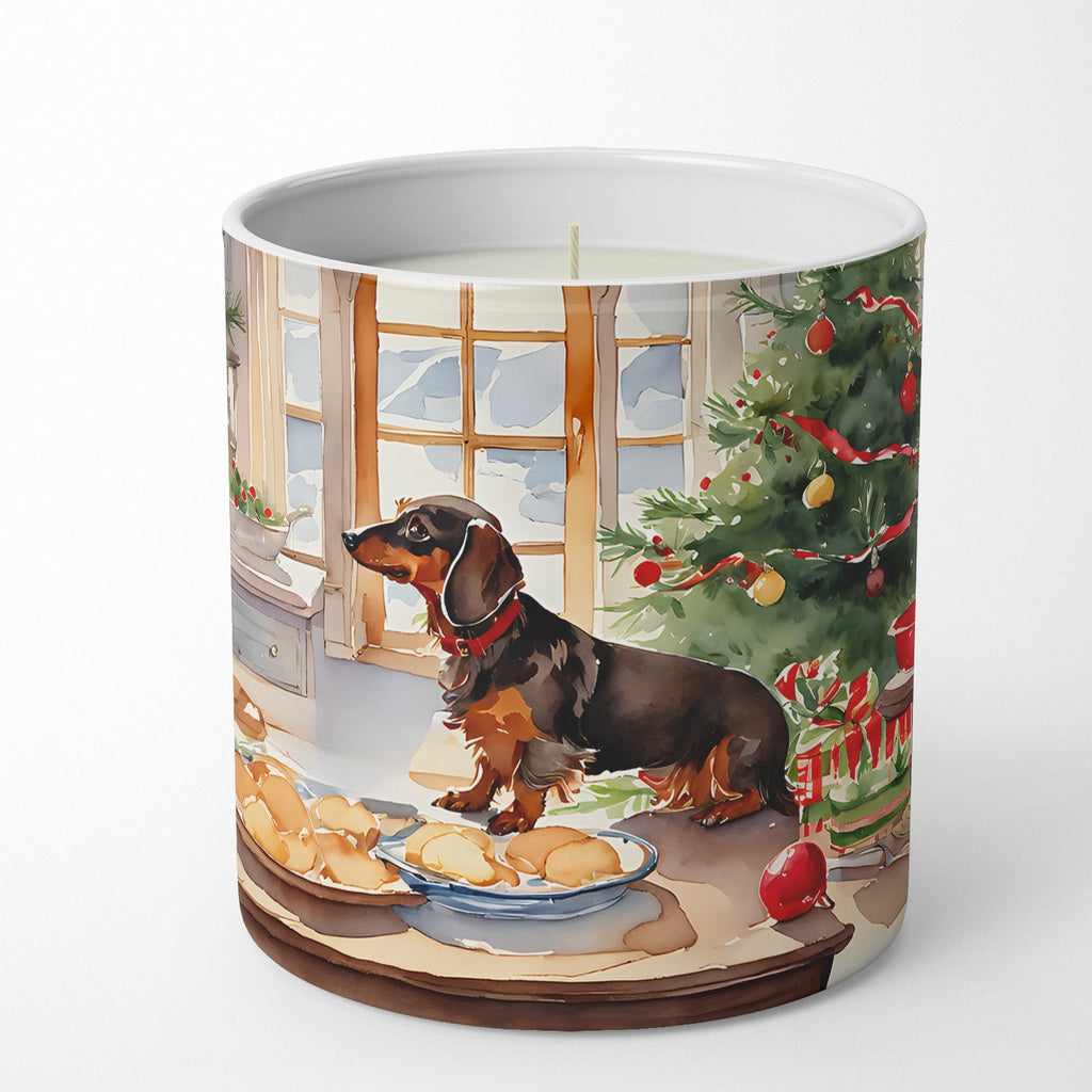 Dachshund Christmas Cookies Decorative Soy Candle Nature Soy Wax Essential Oil Home Decor Ideal for Bedroom Kitchen Bath Office Gift, 10 oz