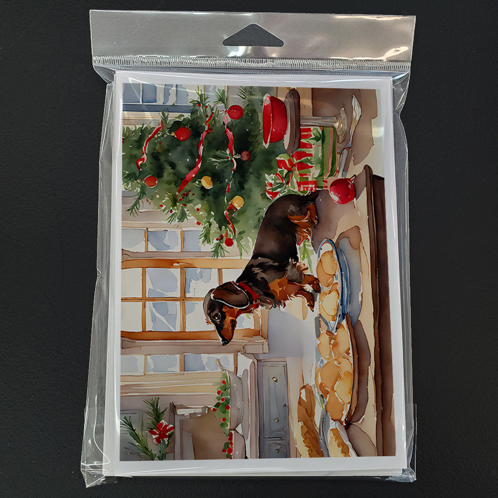 Dachshund Christmas Cookies Greeting Cards Pack of 8 Blank Cards with Envelopes Whimsical A7 Size 5x7