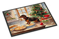 Dachshund Christmas Cookies Doormat Indoor Outdoor 18H X 27W Front Door Mat Rugs for Entryway, Non Slip Washable