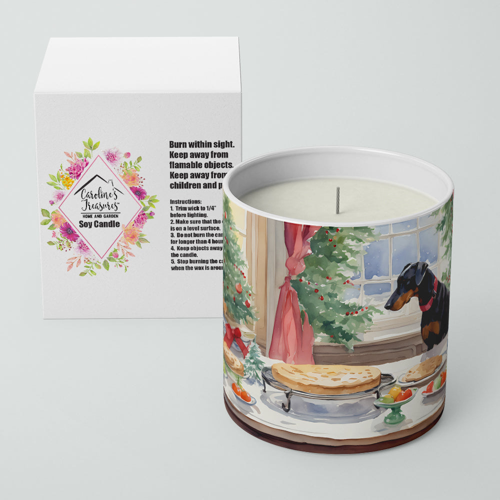 Doberman Pinscher Christmas Cookies Decorative Soy Candle Nature Soy Wax Essential Oil Home Decor Ideal for Bedroom Kitchen Bath Office Gift, 10 oz