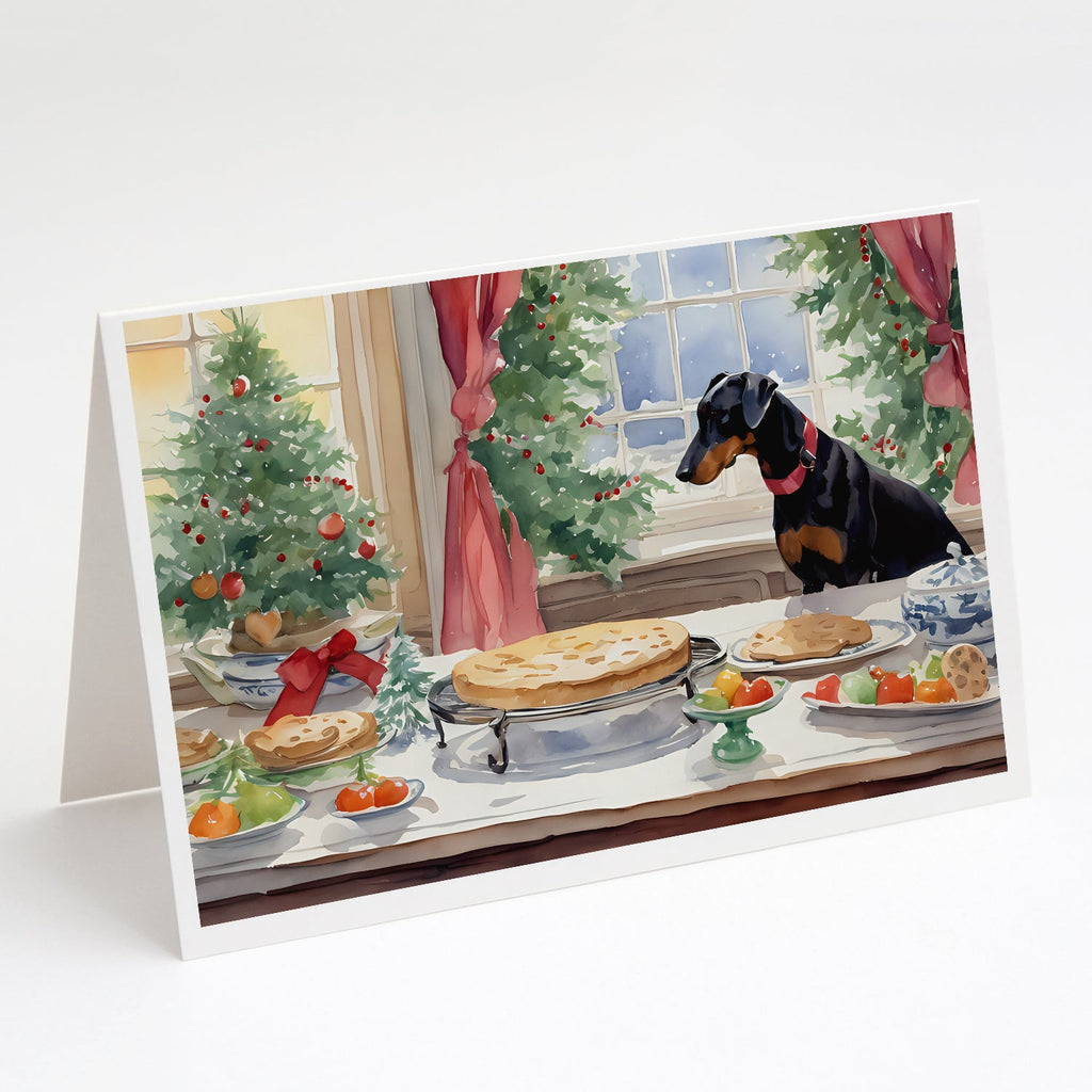 Doberman Pinscher Christmas Cookies Greeting Cards Pack of 8 Blank Cards with Envelopes Whimsical A7 Size 5x7