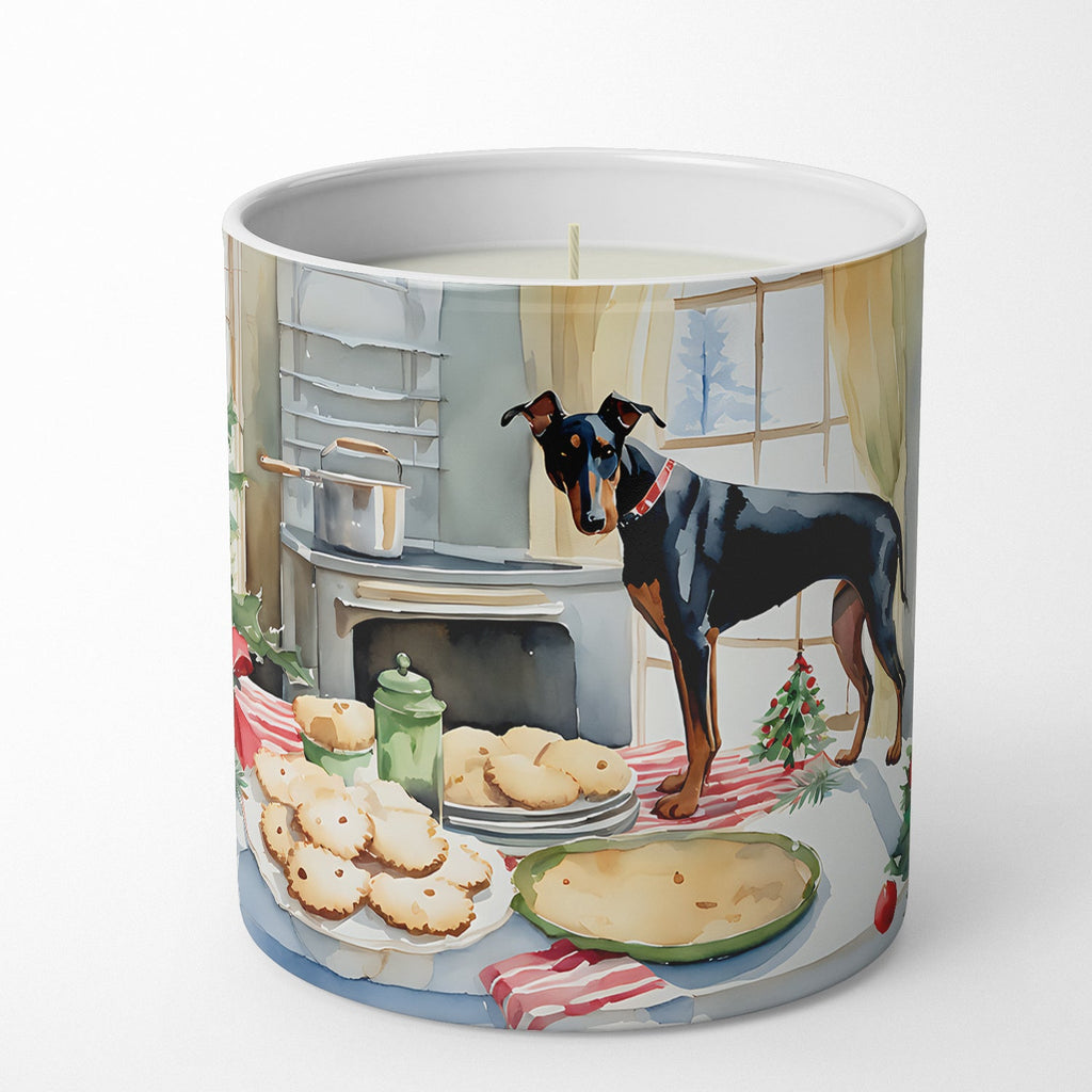 Doberman Pinscher Christmas Cookies Decorative Soy Candle Nature Soy Wax Essential Oil Home Decor Ideal for Bedroom Kitchen Bath Office Gift, 10 oz