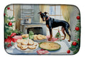 Doberman Pinscher Christmas Cookies Dish Drying Mat Absorbent Dish Drying Mat Pad for Kitchen Counter Dish Drainer Mat for Countertop, 14 x 21", Multicolor