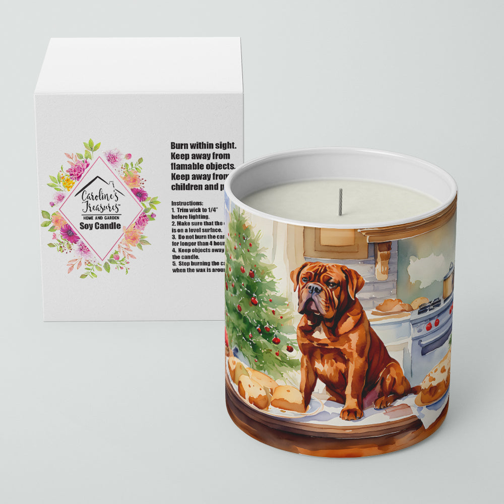 Dogue de Bordeaux Christmas Cookies Decorative Soy Candle Nature Soy Wax Essential Oil Home Decor Ideal for Bedroom Kitchen Bath Office Gift, 10 oz