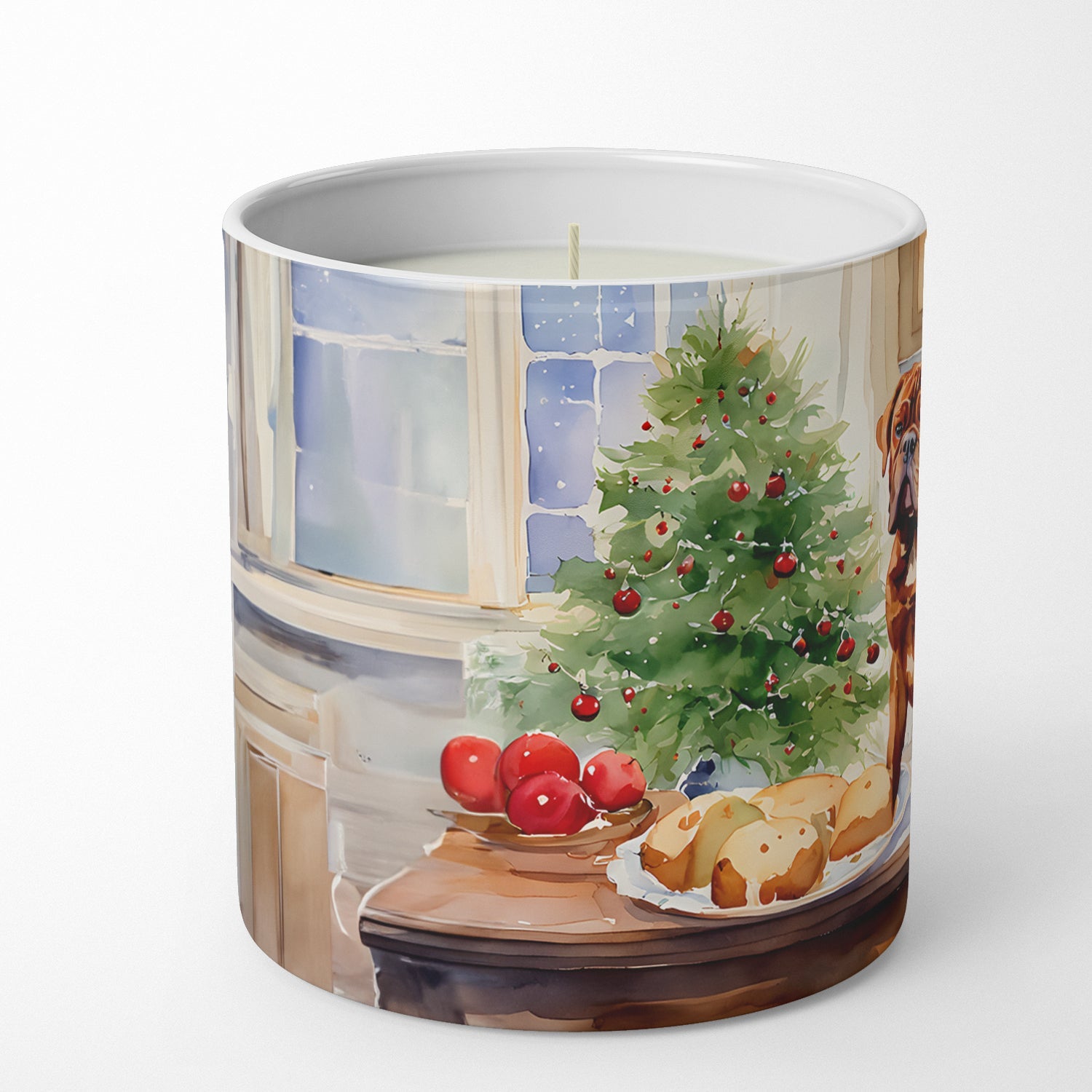 Dogue de Bordeaux Christmas Cookies Decorative Soy Candle Nature Soy Wax Essential Oil Home Decor Ideal for Bedroom Kitchen Bath Office Gift, 10 oz