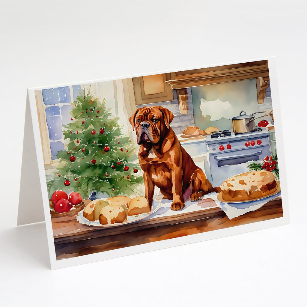 Dogue de Bordeaux Christmas Cookies Greeting Cards Pack of 8 Blank Cards with Envelopes Whimsical A7 Size 5x7
