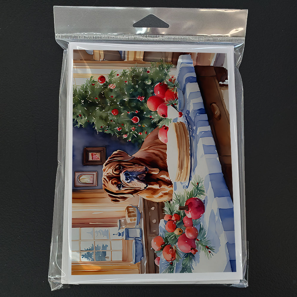 Dogue de Bordeaux Christmas Cookies Greeting Cards Pack of 8 Blank Cards with Envelopes Whimsical A7 Size 5x7