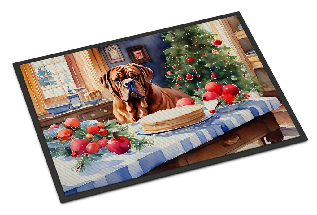 Dogue de Bordeaux Christmas Cookies Doormat Indoor Outdoor 24H X 36W Front Door Mat Rugs for Entryway, Non Slip Washable Low Pile,