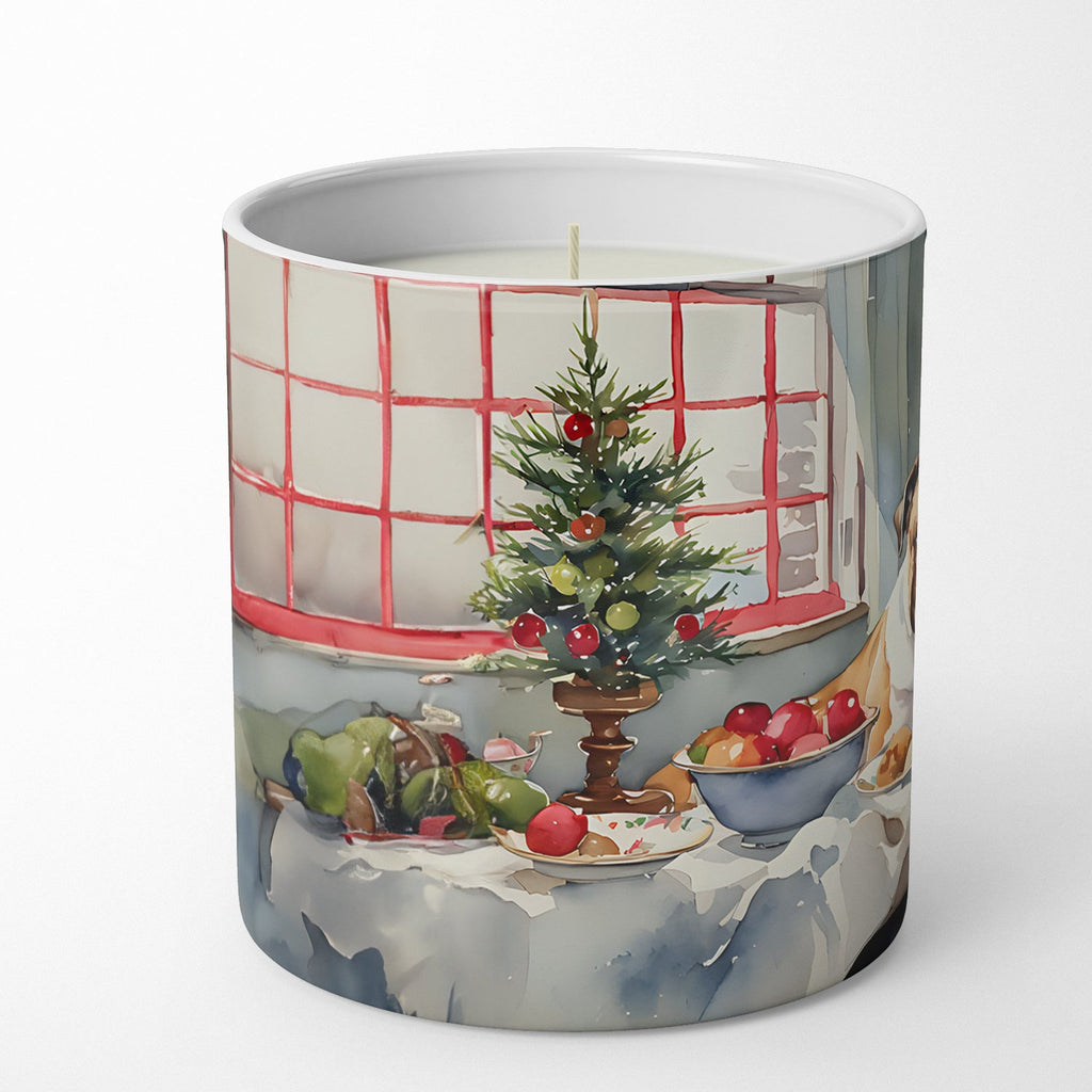 English Bulldog Christmas Cookies Decorative Soy Candle Nature Soy Wax Essential Oil Home Decor Ideal for Bedroom Kitchen Bath Office Gift, 10 oz