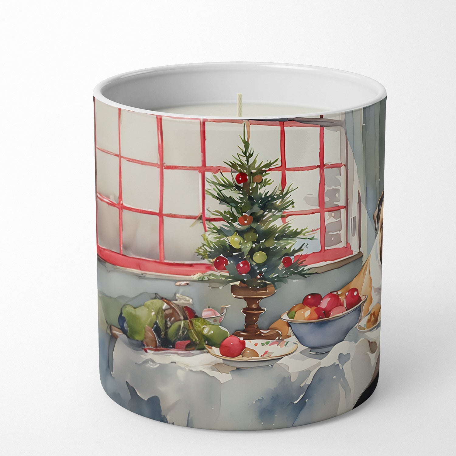 English Bulldog Christmas Cookies Decorative Soy Candle Nature Soy Wax Essential Oil Home Decor Ideal for Bedroom Kitchen Bath Office Gift, 10 oz