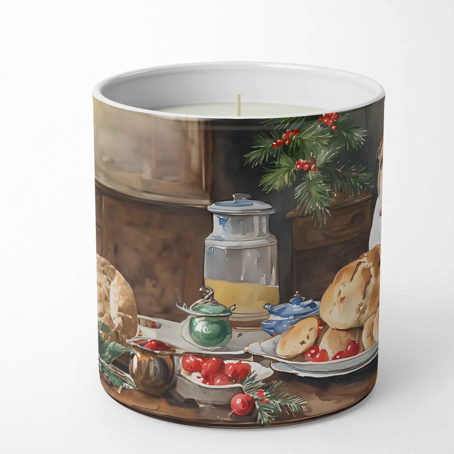 English Bulldog Christmas Cookies Decorative Soy Candle Nature Soy Wax Essential Oil Home Decor Ideal for Bedroom Kitchen Bath Office Gift, 10 oz