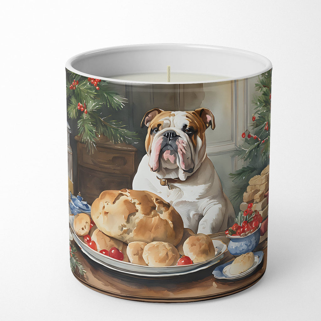 English Bulldog Christmas Cookies Decorative Soy Candle Nature Soy Wax Essential Oil Home Decor Ideal for Bedroom Kitchen Bath Office Gift, 10 oz