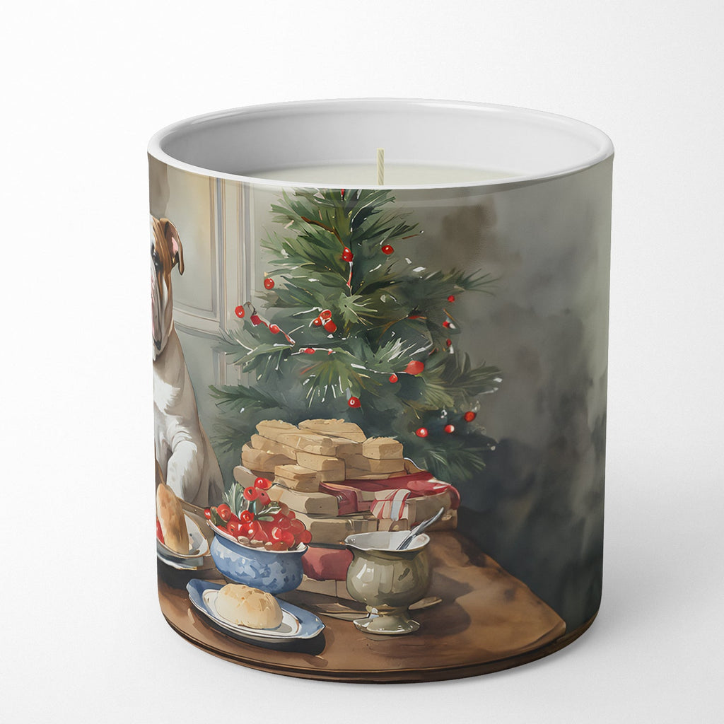 English Bulldog Christmas Cookies Decorative Soy Candle Nature Soy Wax Essential Oil Home Decor Ideal for Bedroom Kitchen Bath Office Gift, 10 oz