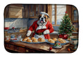 English Bulldog Christmas Cookies Dish Drying Mat Absorbent Dish Drying Mat Pad for Kitchen Counter Dish Drainer Mat for Countertop, 14 x 21", Multicolor