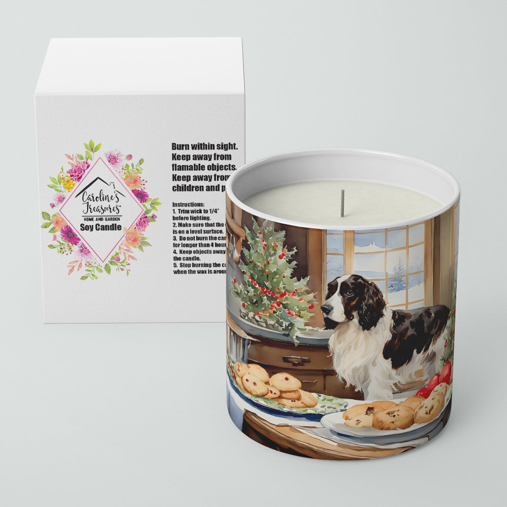 English Cocker Spaniel Christmas Cookies Decorative Soy Candle Nature Soy Wax Essential Oil Home Decor Ideal for Bedroom Kitchen Bath Office Gift, 10 oz