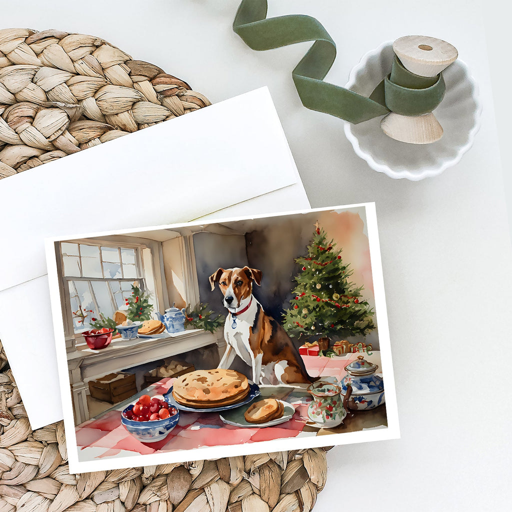 English Foxhound Christmas Cookies Greeting Cards Pack of 8 Blank Cards with Envelopes Whimsical A7 Size 5x7