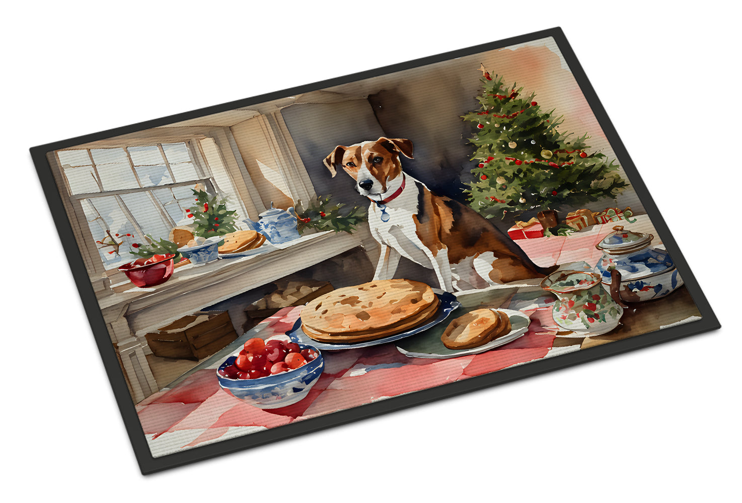 English Foxhound Christmas Cookies Doormat Indoor Outdoor 24H X 36W Front Door Mat Rugs for Entryway, Non Slip Washable Low Pile,