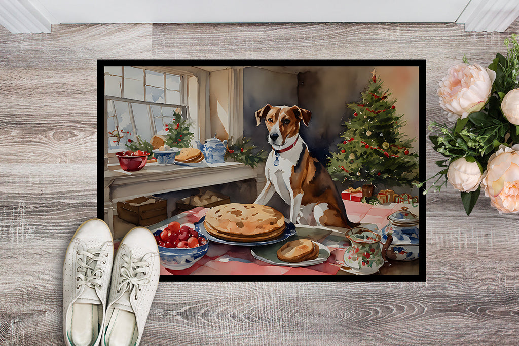 English Foxhound Christmas Cookies Doormat Indoor Outdoor 24H X 36W Front Door Mat Rugs for Entryway, Non Slip Washable Low Pile,