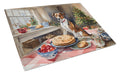 English Foxhound Christmas Cookies Cutting Board Tempered Glass Kitchen Cutting Surface, Heat Resistant Chopping, Non-Slip Feet, Food Prep & Serving