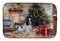 English Springer Spaniel Christmas Cookies Dish Drying Mat Absorbent Dish Drying Mat Pad for Kitchen Counter Dish Drainer Mat for Countertop, 14 x 21", Multicolor