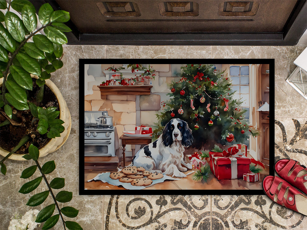 English Springer Spaniel Christmas Cookies Doormat Indoor Outdoor 24H X 36W Front Door Mat Rugs for Entryway, Non Slip Washable Low Pile,