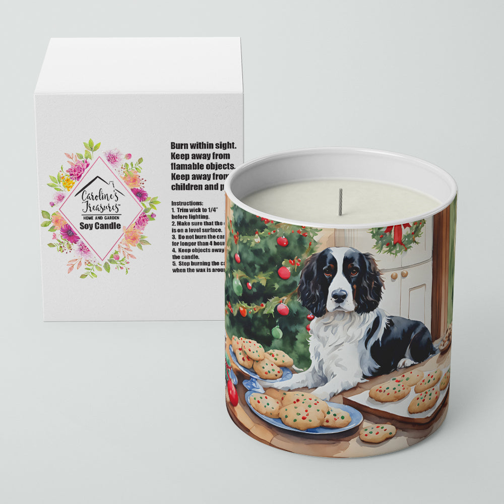 English Springer Spaniel Christmas Cookies Decorative Soy Candle Nature Soy Wax Essential Oil Home Decor Ideal for Bedroom Kitchen Bath Office Gift, 10 oz