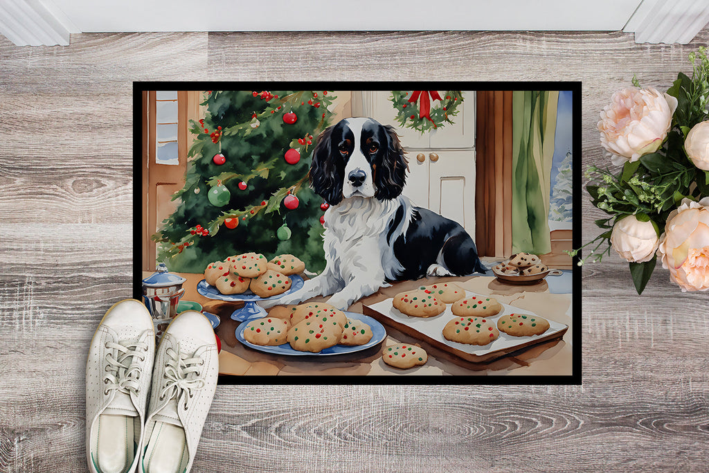 English Springer Spaniel Christmas Cookies Doormat Indoor Outdoor 24H X 36W Front Door Mat Rugs for Entryway, Non Slip Washable Low Pile,