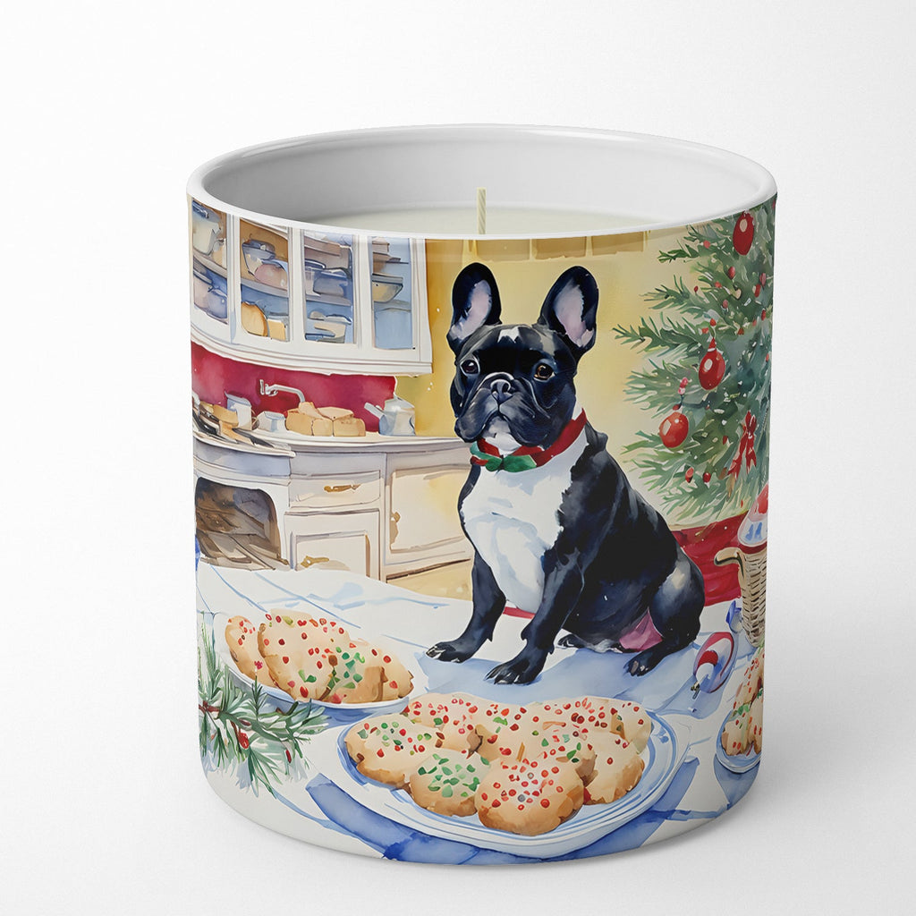 French Bulldog Christmas Cookies Decorative Soy Candle Nature Soy Wax Essential Oil Home Decor Ideal for Bedroom Kitchen Bath Office Gift, 10 oz