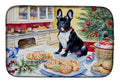 French Bulldog Christmas Cookies Dish Drying Mat Absorbent Dish Drying Mat Pad for Kitchen Counter Dish Drainer Mat for Countertop, 14 x 21", Multicolor